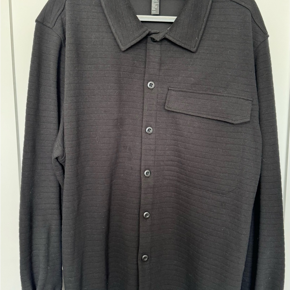 Zella Dark Gray Button-Up Shirt Jacket